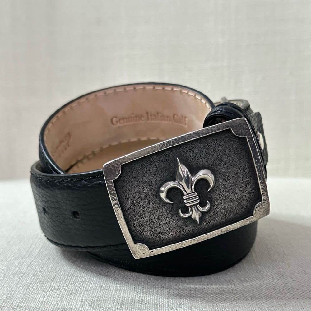 William Henry Fleur De Lis Sterling Silver Belt Buckle Luxury Western Limited